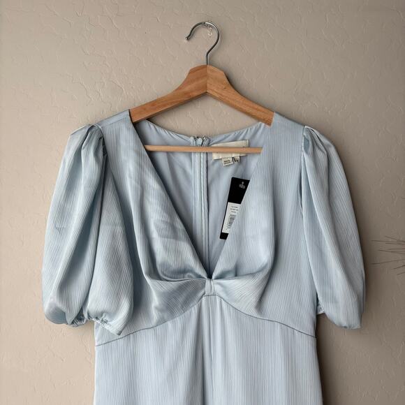 NEW Sachin & Babi Gown Alli Ice Blue Puff Sleeve V-neck Maxi Dress Size 2 - Picture 3 of 10